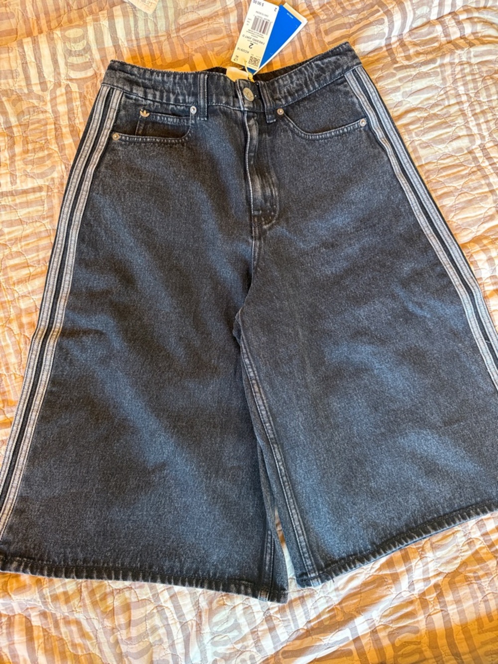 adidas True Black Denim Jorts with Tag